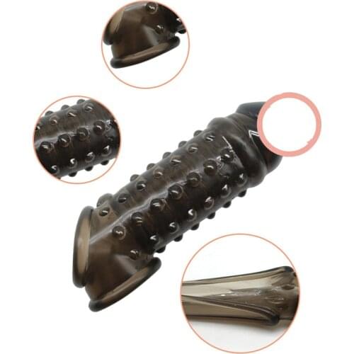 Crystal Spike Penis Extension Sleeves Reusable Condoms Delayed Ejaculation Prostate Massager Rock Ring Private Sex Toys For Male