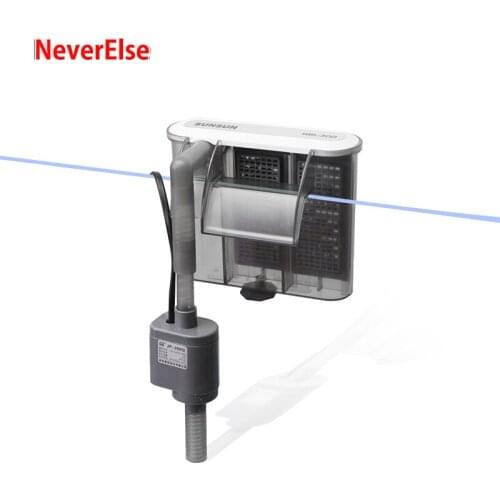 Super Quiet Aquarium Filter Box External Hang-on Fish Tank Hanging Waterfall Maker Water Flow Activated Carbon Sponge Board 3W