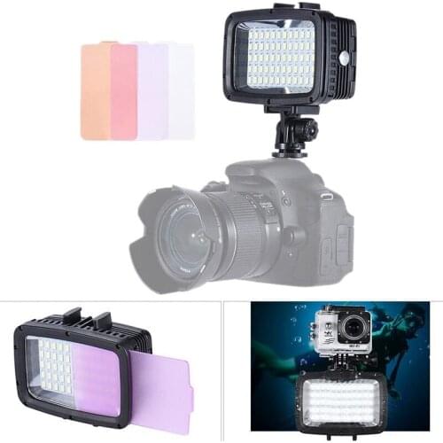 Diving Led Video Light 40M Waterproof 5500K 1800Lm 60Led Fill Light for Outdoor Video Recording of Gopro Sports Cameras