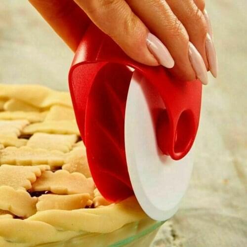 Pastry Dough Lattice Cutter Pizza Pie Baking Cutter ToolsPlastic Roller Wheel Cutter Crust Noodle Roll Fancy Knife Baking Cutter