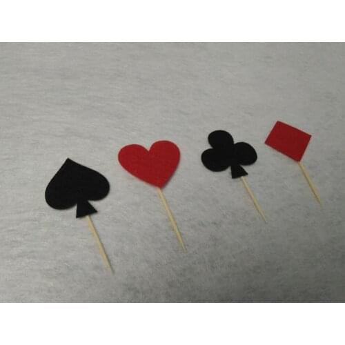 Cake Topper Cupcake Decor 20pcs set Poker Playing cards casino party cake flags decoration Bunting supply