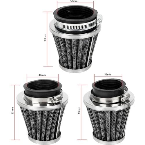 YOSOLO Motorcycle Mushroom Head Air Filter Clamp On Air Filter Cleaner Universal 39/42/50/mm Caliber Size Motorcycle Accessories