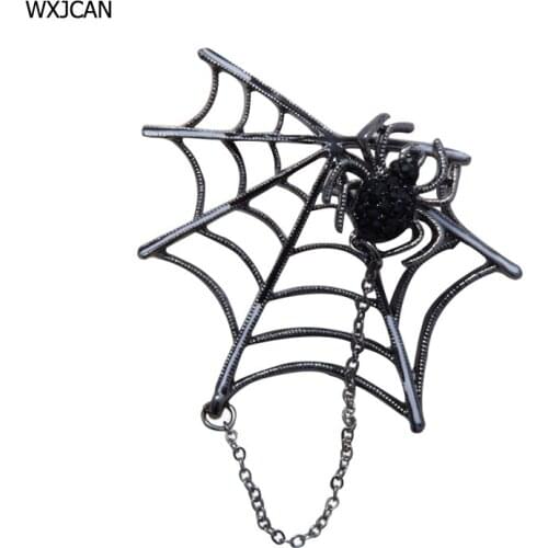 WXJCAN New insect spider brooch vintage Rhinestone enamel brooch men women Chain and magnet connection jewelry Size 50mm*40mm