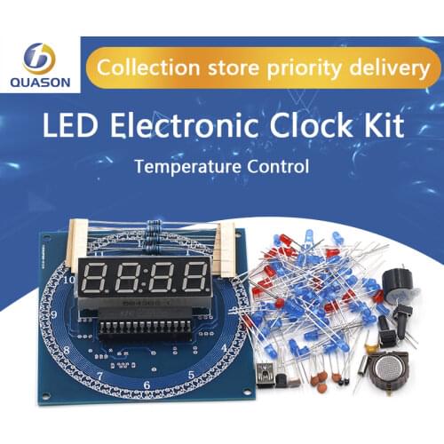 Free Shipping DS1302 Rotating LED Display Alarm Electronic Clock Module DIY KIT LED Temperature Display for arduino