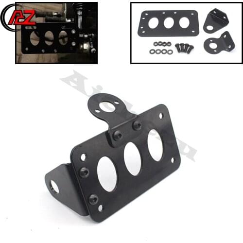 Motorcycle Parts Tail Light Side Mount License Plate Bracket Bobber Chopper Black Fit for Harley Sportster cb750 xs650 Stop Ligh