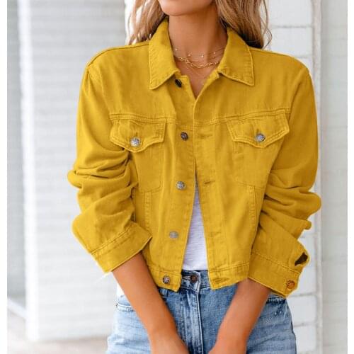 New Women Vintage Button Down Distressed Short Denim Jean Jacket Coat With Pocket Comfy High Quality Simple Jacket Free Shipping