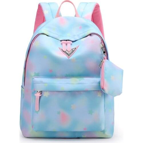 Galaxy Stars Women Back Pack Harajuku Women Shoulder Bag With Coin Bags Waterproof Travel Backpack Pink Bookbag Girls School Bag