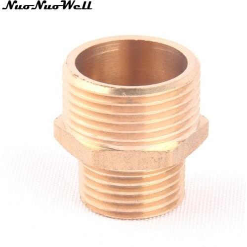 1pcs NuoNuoWell Brass 1/2"-3/4" Male Hose Straight Connector for Garden Irrigation Watering Pipe Metal Adapter Pipe Coupler