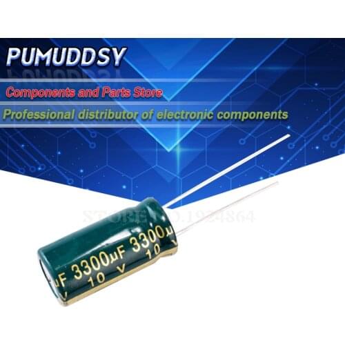 10PCS Higt quality 10V3300UF 10*20mm 3300UF 10V 10*20 Electrolytic capacitor
