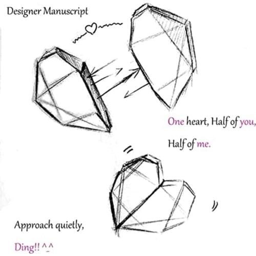 2Pcs Lover Heart Pendant Magnetic Distance Faceted Heart Pendant Friendship Wishing Stone Puzzle Pendant Jewelry Making