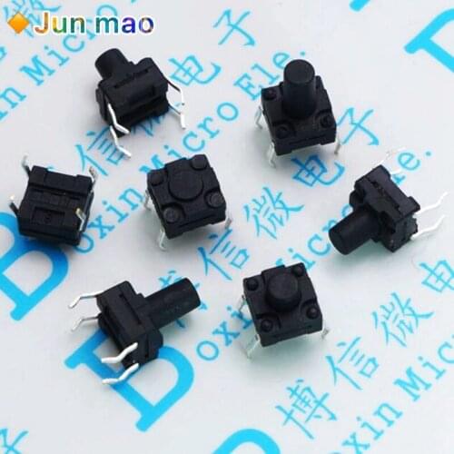 20PCS 4Pin 6*6 Micro Tact Push Button Switches 6*6*5mm DIP 6x6x4.3 Waterproof switch 4.3mm 5mm 6mm 7mm 8mm 9mm 10mm 6x6x5 mm Hot