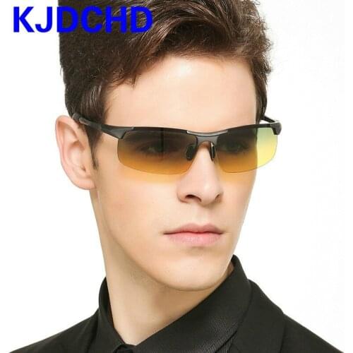 2020 luminum Magnesium Men Sunglasses Polarized Sports Driver Night Vision Goggles Glasses Fishing UV400 Rimless Sun Glasses