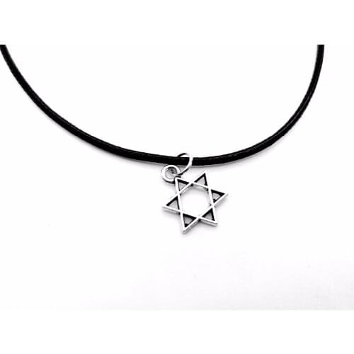 30PCS Simple Tiny Magen Star of David Necklaces Cute Small Israel Five-pointed Rock Star Rope Letter Necklaces for Women