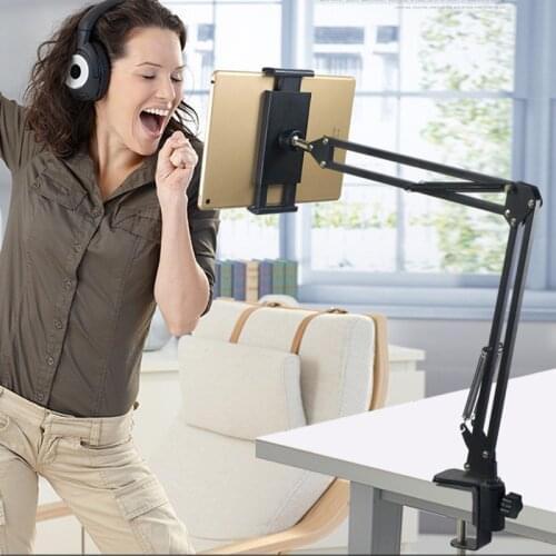 5-12.9 Inch Bed Desktop Tablet Phone Holder Stand for IPad Air Pro 12.9 Rotatable Adjustable Cell Phone Mount Support Bracket