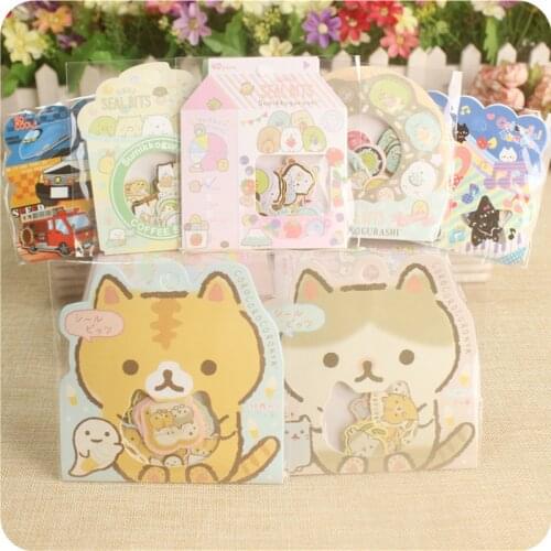 50pcs/pack Cartoon Sumikko gurashi Stickers Whale Cat Sticker Diary Label Stickers Scrapbooking DIY Stickers Toy Gift