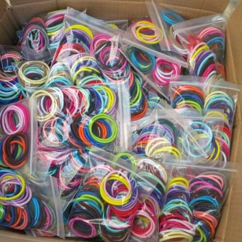 5000PC MIX color Thick Endless Snag Free Hair Band Elastics Bobbles Bands Ponios Mixed Ponytail Elastics Bands