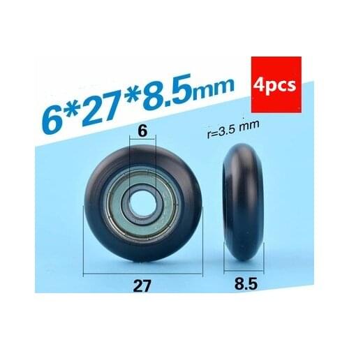 6 * 27 * 8.5mm embedded bearing pulley package plastic bearing pulley windows small wheel nylon POM pulley R type timing pulley