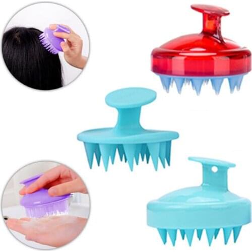 60Pcs/Lot 8cm Massage ABS+Silicone Brush Scalp Cleaner Multi-functional Shampoo Brush Cushioned Hairbrush Styling Tools HA2131
