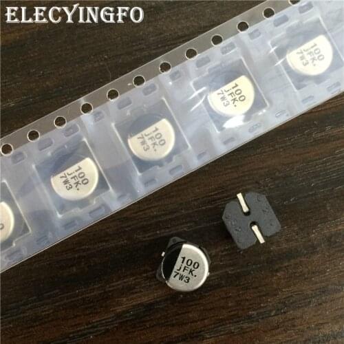 10pcs 100uF 6.3V100UF FK Series 6.3x5.8mm Low ESR 6.3V100uF Chip type SMD Aluminum Electrolytic capacitor