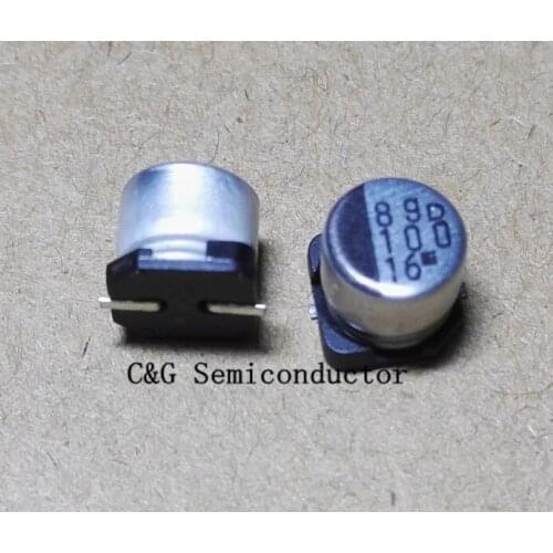 50PCS 16V 100UF 100UF/16V 6.3X5.4MM SMD Aluminum Electrolytic Capacitor
