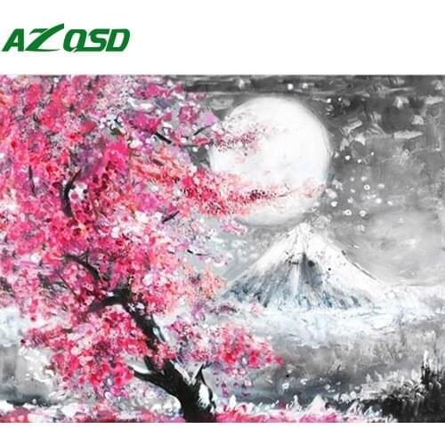 AZQSD Paint By Numbers For Mountain DIY Home Decoration Coloring By Numbers Drawing On Canvas Landscape Decor For Home