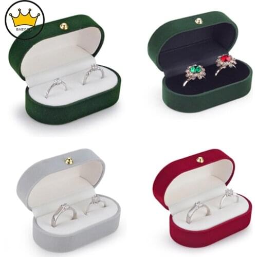 Velvet Trinket Box Ring Box Jewelry Organizer Double Rings Box Jewelry Box Wedding Gift Box Joyeros Organizador De Joyas