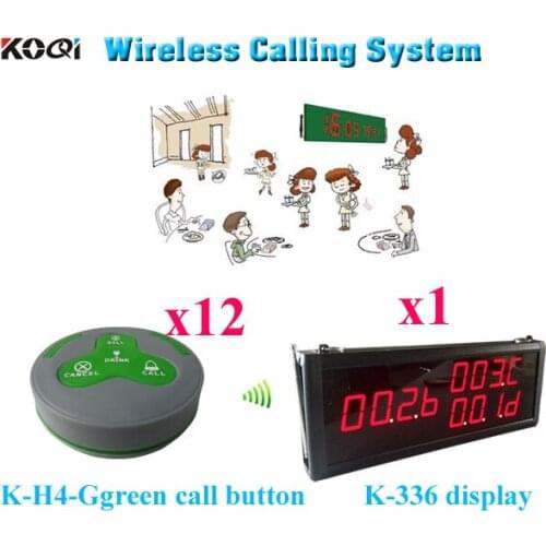 Wireless Office Caller Bell System Remote Waiter Call Alarm Restaurant Pager (1 display 12 call button)