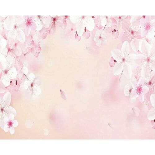 Blooming Peach Blossom Petal Pink Birthday Party Backdrop Baby Shower Room Decor Photo Booth Studio Prop