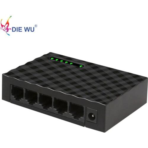 DIEWU 5 ports RJ45 Ethernet Fast switch Network switch 10/100Mbps plug and play Full/Half duplex Factory price TXE029