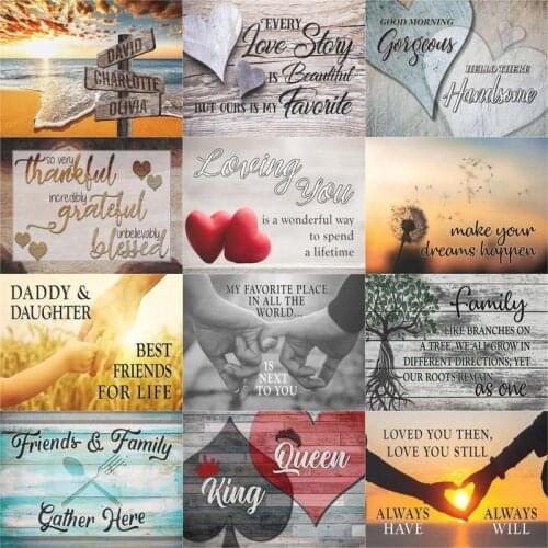 GATYZTORY Oil Painting By Numbers Lovers Heart Letter For Adults Handmade Diy Framed Acrylic Paint Draw On Canvas Picture Home W