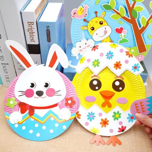 Kindergarten lots arts crafts diy toys Puzzle Paper Tray crafts kids educational for childrens toys girl/boy christmas gift 906