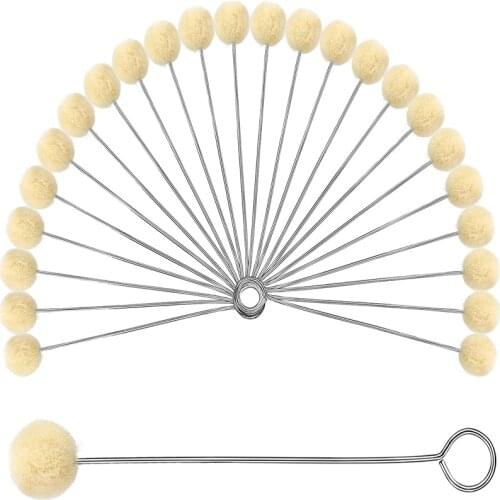 LMDZ Wool Daubers Leather Ball Brush Leather Dye Leather Applicator Metal Handle for Leather Dyes Crafts Projects 25 Pcs 5.91in