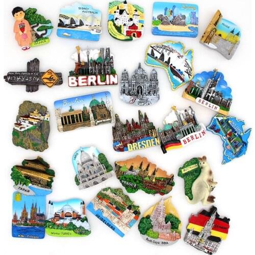 Magnetic 3d refrigerator sticker world tour fridge magnets Bhutan Japan Germany Turkey Australia travel souvenir collection gift