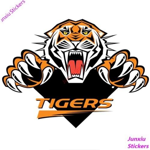 Cartoon Fighting Anger Tiger Colorful Car Sticker Funny Auto Windows Trunk Laptop Tank Cap Cover scratches Decals PVC12x8cm