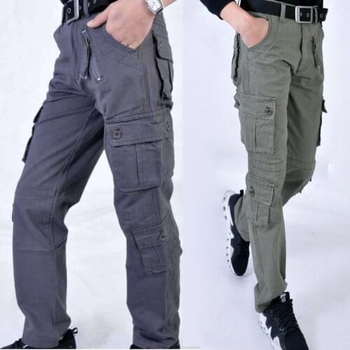 Mens Cargo Pants Cotton tactical pants Jogger Straight trousers Many pocket outdoor military Combat Male army Casual Cargo pants