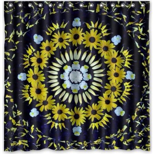 Customize Mandala Floral Pattern Background Printed Waterproof Polyester Shower Curtain&Bath Curtain(Size 180X180CM)