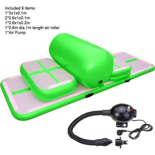 A Set (4 air track+1 roller+1 pump)Gymnastic Air Track Tumbling Mat Inflatable Air Floor Airtrack Gymnastics Air Mat For Sale