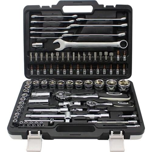 89pcs Automobile Motorcycle Car Repair Tool Box Precision Ratchet Wrench Set Sleeve Universal Joint Hardware Tool Kit for Car