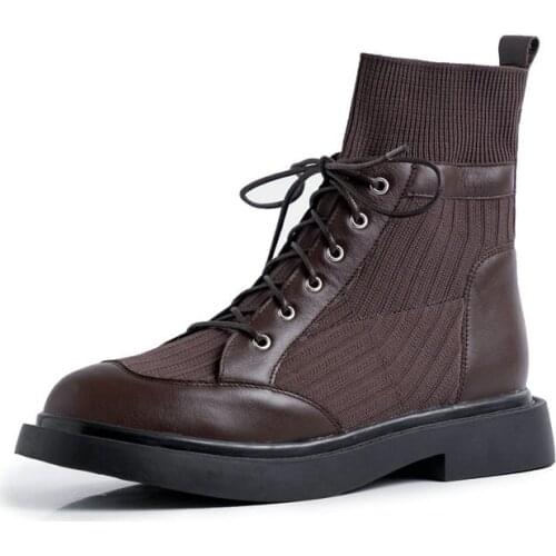 The new Genuine leather Martin boots Womens boots The European Autumn and winter Female boots cowhide Womens shoes