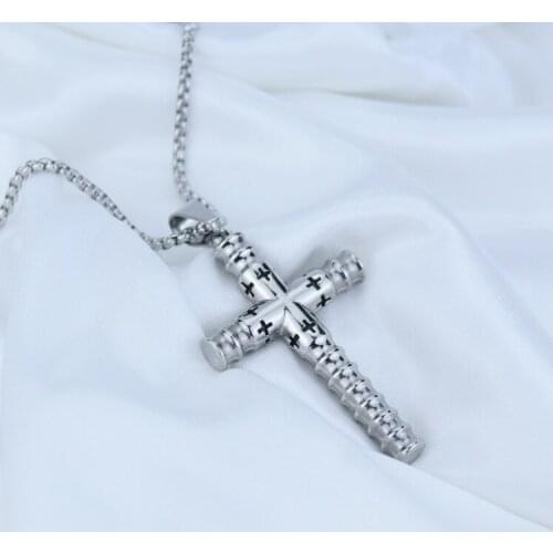 1Pcs Hip-hop Cross Pendant Necklace Zinc Alloy Necklaces Punk New Design Classic Black Chain Choker Men Women Necklace Jewelry