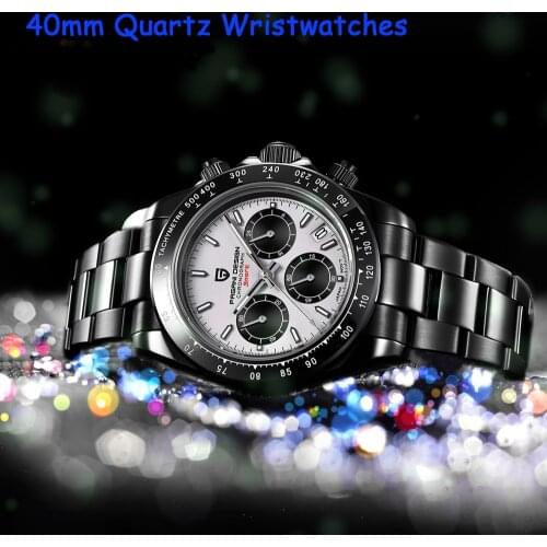 PAGANI DESIGN New Stainless Steel Men Quartz Wristwatches Top Brand Sapphire Glass Chronograph Japanese Seiko VK63 Watch for Men