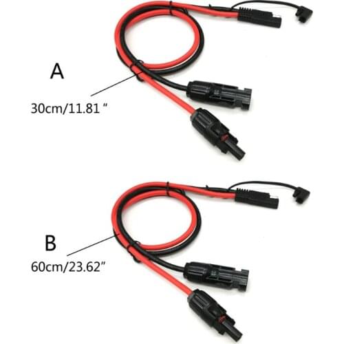 SAE Adapter to Solar Panel Connector 10AWG 60cm/30cm Cable Conector Charger Kit for RV Solar Panel Battery