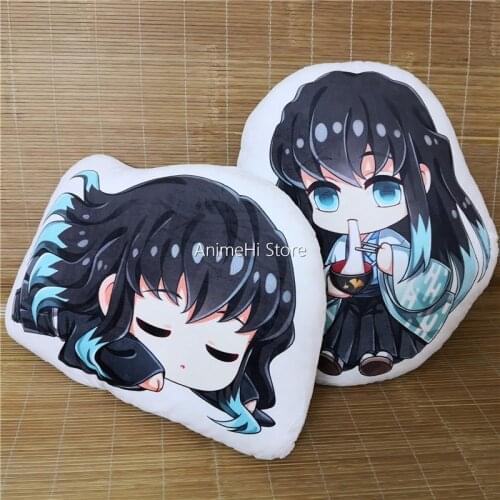 Tokitou Muichirou Plush Doll Anime Demon Slayer Kimetsu No Yaiba Figure Pillow Double Sided Case Cosplay Plushies Toy 45cm Gift
