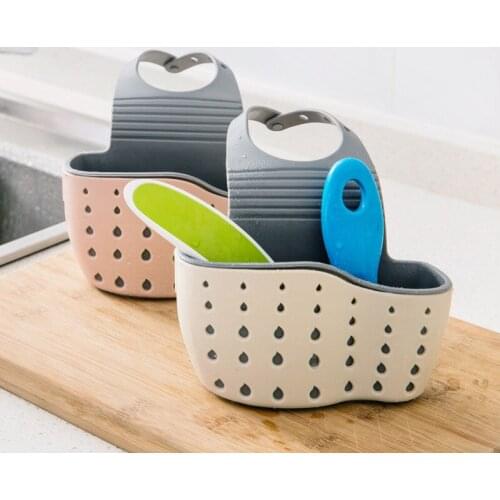 Sink Shelf Sponge Drain Rack Silicone Storage Basket Bag Faucet Holder Adjustable Bathroom Holder Sink Kitchen Eco-Friendly