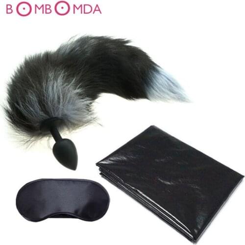 PVC Bed Sheet Sexy Bondage Sex Aid Vinyl Waterproof Bedding Game Product BDSM Sex Toys for Couples +Fox Anal Toys +Mask