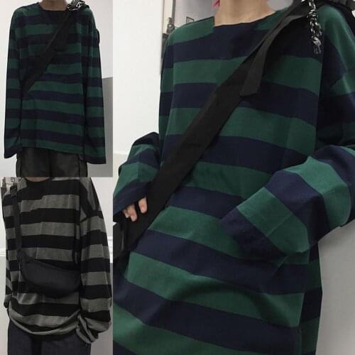 Casual Men Top Oversized High Street Contrast Colors Skin-friendly Shirt Plus Size Round Neck Long Sleeve Male Shirts Streetwear