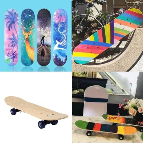 Professional Blank Skateboard Complete 4 Wheel 60x15cm For DIY Kids Art Painting Skate Board & Accessories
