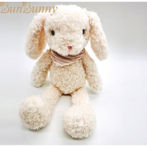 Fluffy Bunny Plush Stuffed Toys Soft Cozy Aniamal Doll Baby Bedmate Doll Handmade Cute Baby Bunny Soft Toys With Scarf