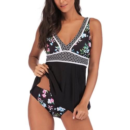 Plus Size Women Tankini Swimsuits Floral Print Swimsuit 2020 Ladies mayo de bain femme Swimwear Beach Bathing Suits With Bottom