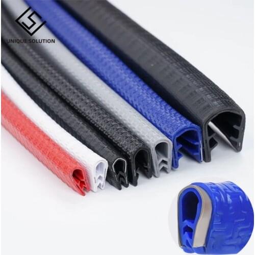 1M U Edge banding Car Door Edge Protection Strip Decorative U Frame Bar Crashproof Strip Rubber Vehicle Sealing Strip Car Decor